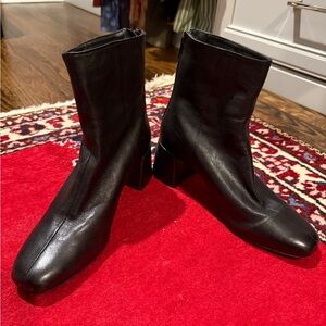 Anthropologie Black Block Heel Ankle Boots